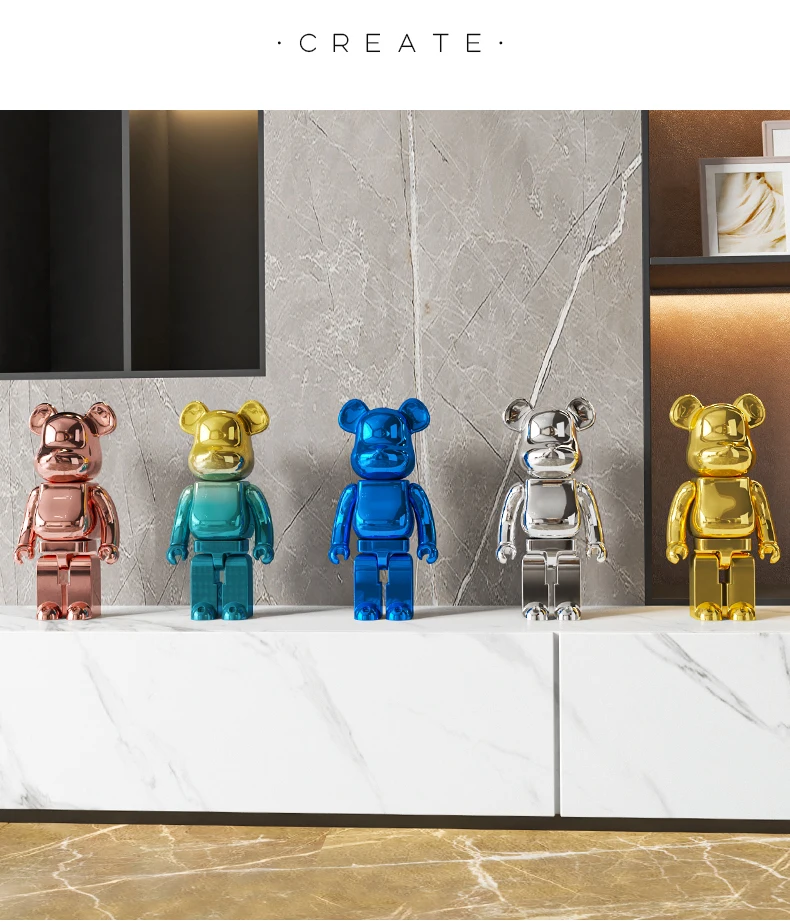 

Nordic Resin Violent Bear, Electroplating, Electronic Sculpture, Ornament, Home Decoration, Living Room, 400% Crafts