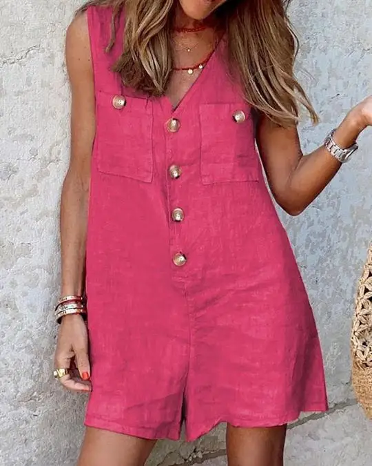 Womens One Piece Shorts Oversized Short Jumpsuit Women Loose Harajuku Overalls Jumpsuits Casual Sleeveless Rompers 2023 Summer