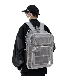 Transparent PVC Backpacks for Men and Women, Large Capacity Back Pack, Waterproof School Bags