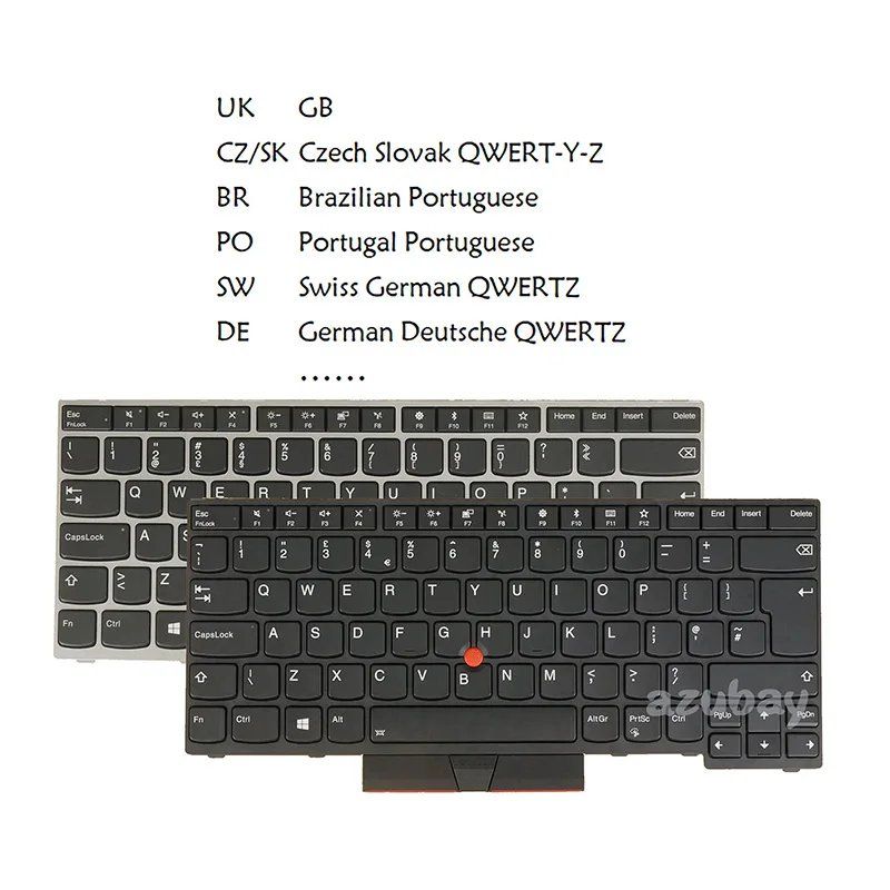 Laptop Keyboard For Lenovo Thinkpad E480 E485 E490 E495 L480 L490 Yoga S2 3rd Gen 01YP388 01YP308 UK German QWERTZ BR Portuguese