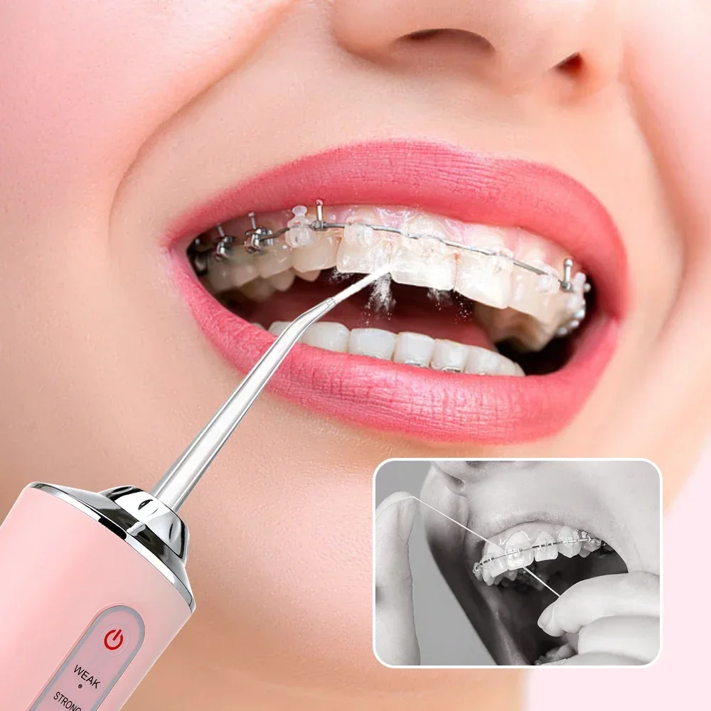 Mouth Washing Machine Powerful Portable Irrigator Dental Water Jet 3 Modes USB Rechargeable 4 Jet for Teeth Cleaning Health