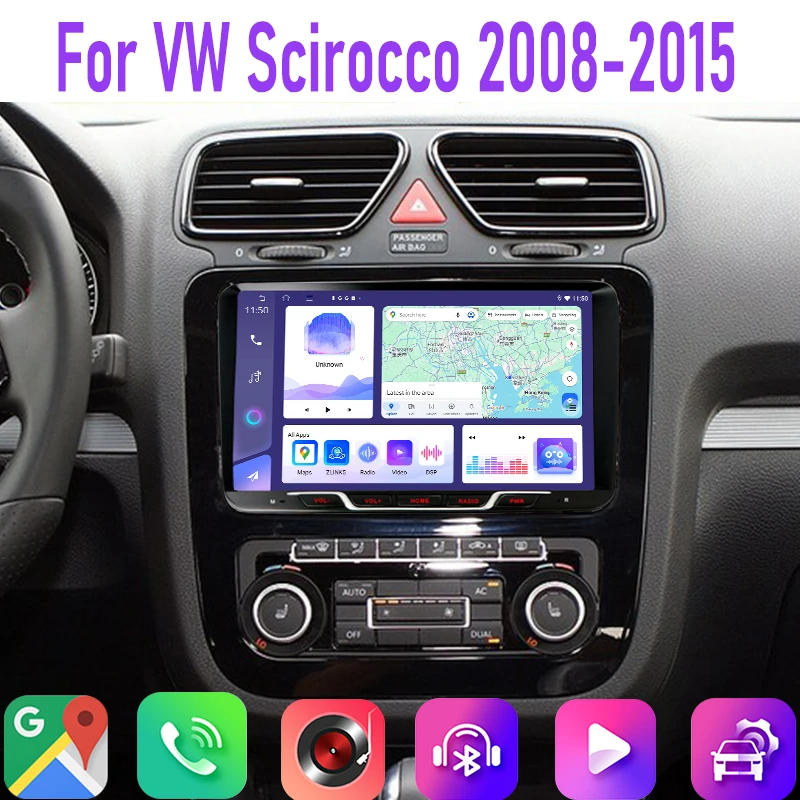 9 "4GB + 64GB لشركة فولكس فاجن شيروكو 2008-2015 راديو السيارة 2DIN جوجل خريطة رئيس وحدة نظام تحديد المواقع أندرويد السيارات ستيريو عجلة القيادة التحكم