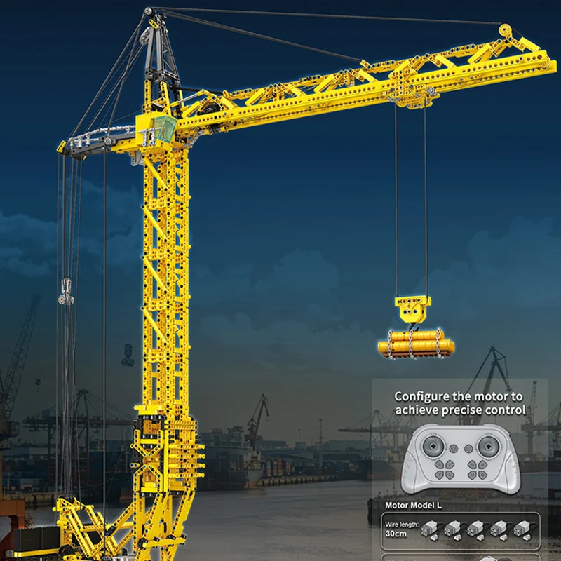 2524pcs MOC Technical Electric Remote Control Tower Crane Device Building Blocks Bricks Model Assembling Toys for Boys Gift Set