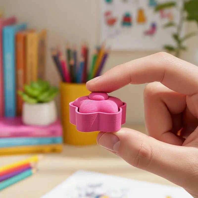 Cute 3D Printed Star Clicker Fidget Keychain Stress Relief Fidget Toy Backpack Pendant Anti-anxiety Squeeze Decompression Gift