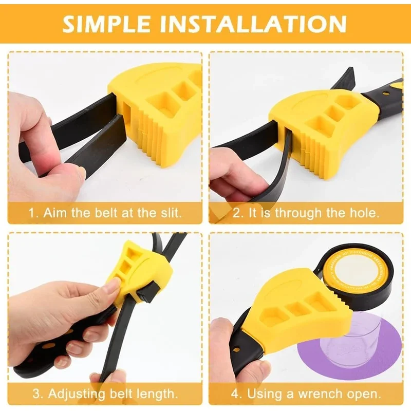 6 Inch Adjustable Strap Wrench – Rubber Strap Plumbing Wrench for Water & Oil Filters, Pipes, Plumbers Tool gallery 4