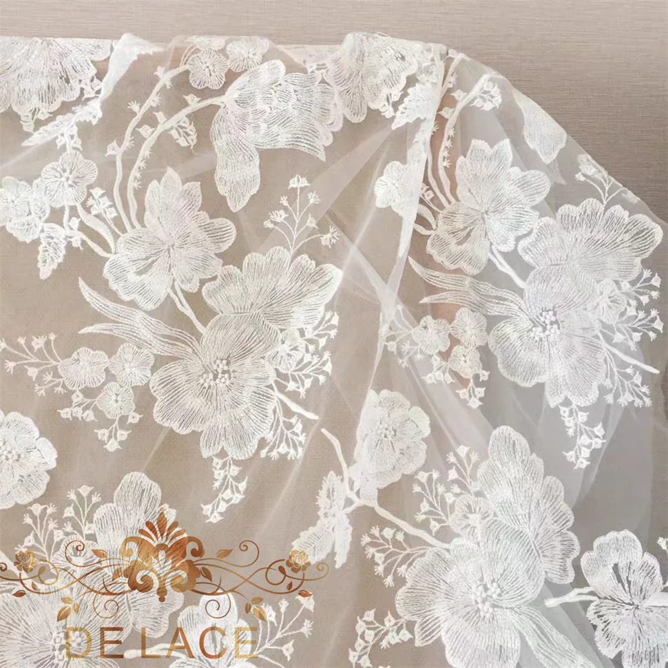 

SXGN Лидер продаж, кружево с цветочной вышивкой, простая элегантная ткань с цветущим цветком, свадебное платье, кружевная ткань «сделай сам»