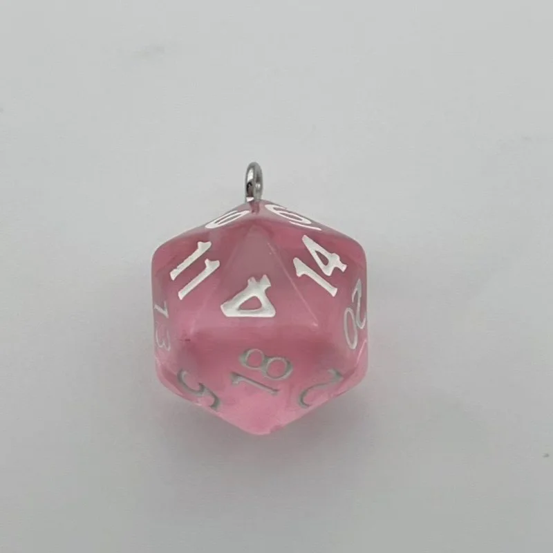 10PCS transparent resin multi-faceted digital dice sieve pendant jewelry DIY bag hanging keychain accessories image 3