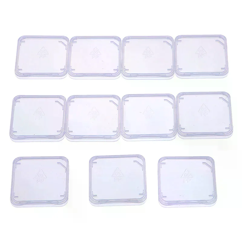 10pcs/lot Transparent SD Memory Card Case Holder Box Storage Boxes Memory Card Clear Plastic Case Holder Protector