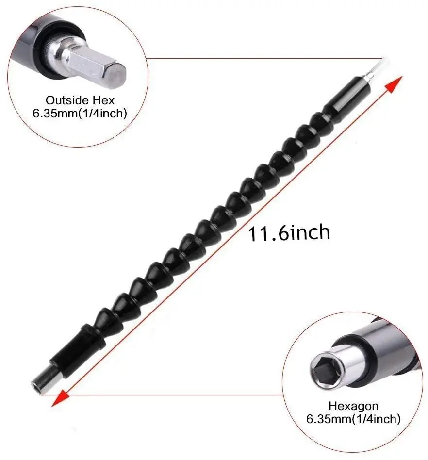 Flexible Screwdriver Drill Bit Extension Rod  Electric Screw Driver Batch Head Set