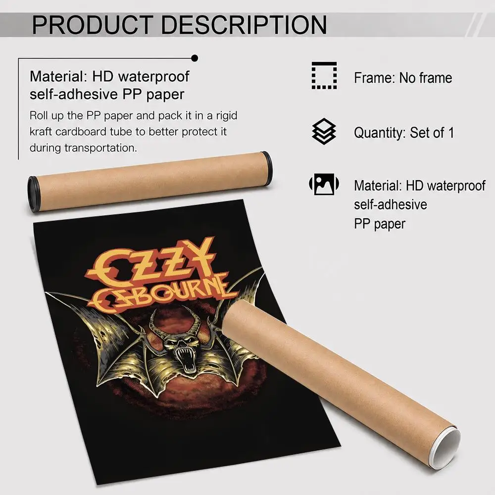 Music Ozzy Osbourne Metal Rock Gothic Singer Poster PP Decorative Poster Water-Resistant Print Apartment Dorm Office Cafe Gift view 6