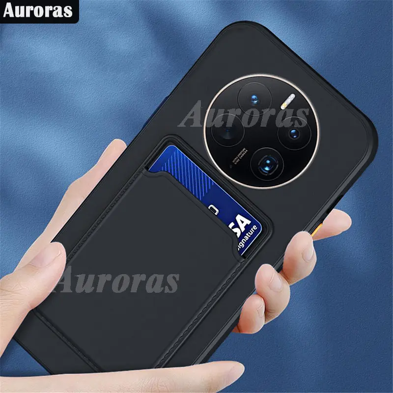 Auroras For Huawei Mate 50 Pro Case Luxury Wallet Card Slot Back Cover Soft Silicone Protector For Huawei Mate50 Pro Funda Case