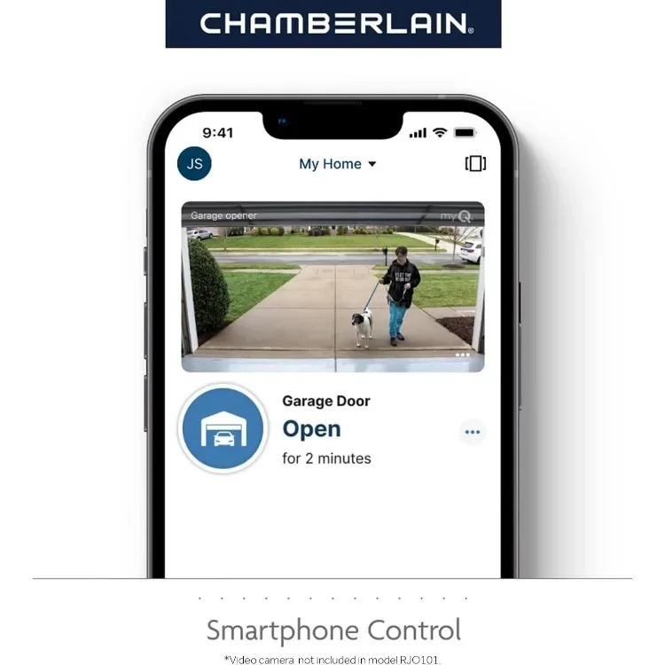HOME.Ultra-Quiet مثبت على الحائط مع بطارية احتياطية وفتحة باب المرآب بإضاءة LED، 36 جنيهًا، أسود، جديد