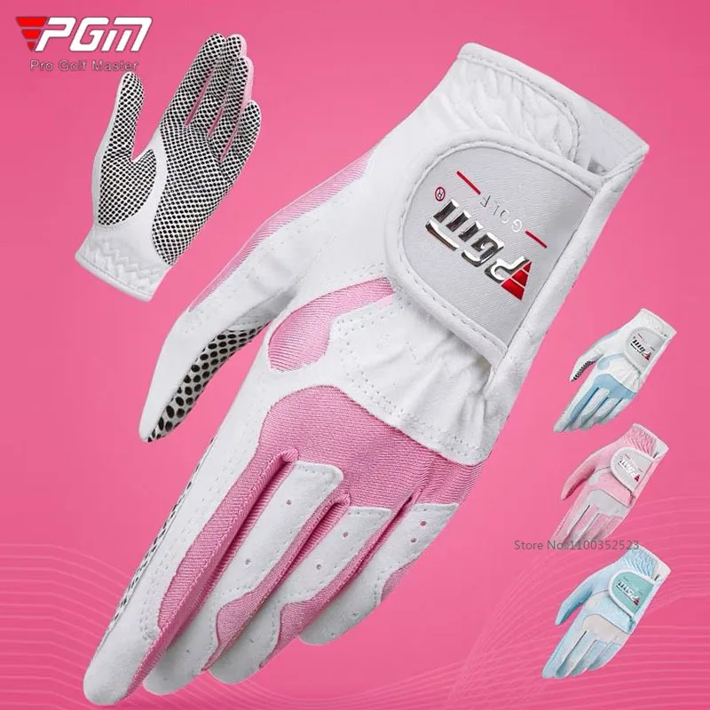 

PGM 1 пара женских дышащих нескользящих перчаток для гольфа, спортивные перчатки для левой и правой руки, защита ладони, перчатки для гольфа