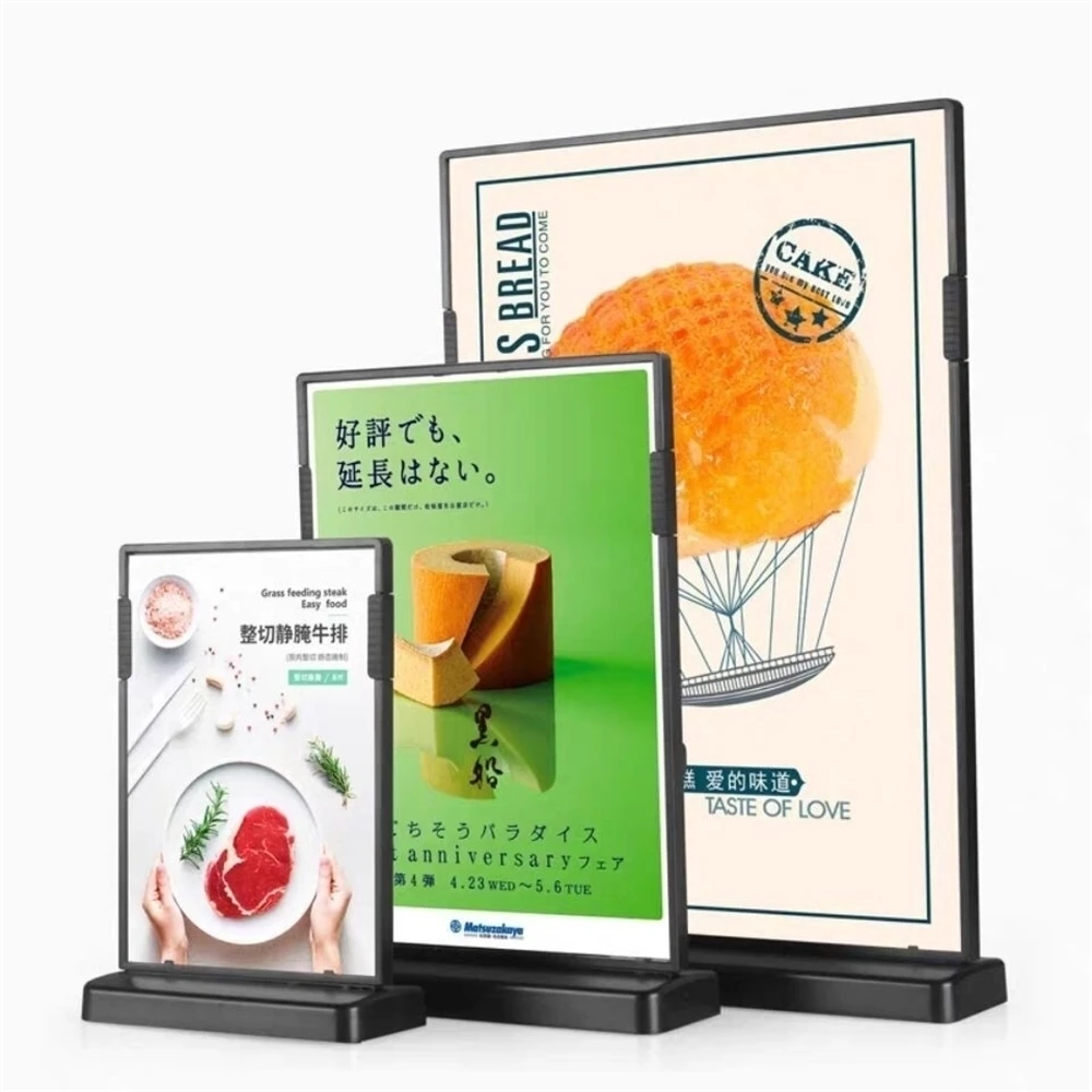 1 Pcs A4 Plastic T / L Shape Table Sign Holder Menu Sign Holder Stands For Tables Restaurants Sign Board For Stores