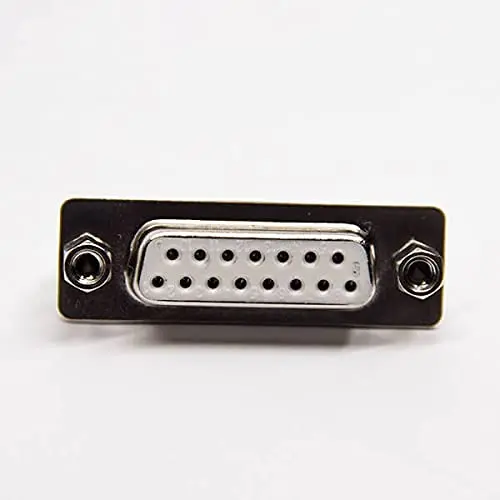 Machined D SUB 15 Pin Straight Connector Through Hole for PCB Mount