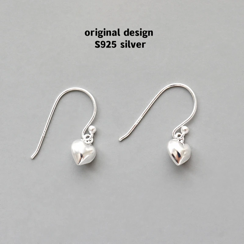 

Classic Peach Heart shaped Women's Earrings S925 Pure Silver Love Earhook Fashion Light Luxury Jewelry