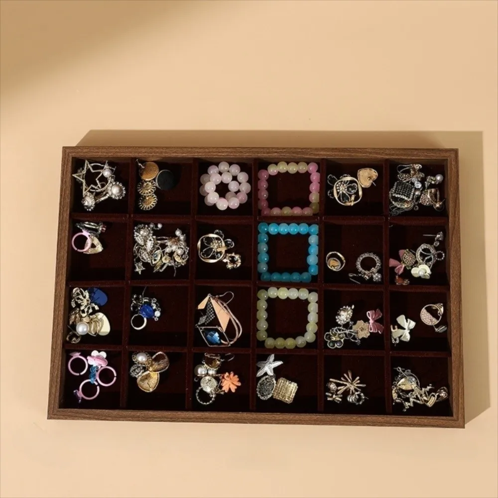 Stackable Jewelry Display Tray Multi Compartments Flat Bottom Bracelets Storage Organizer Anti-slip Space Saving