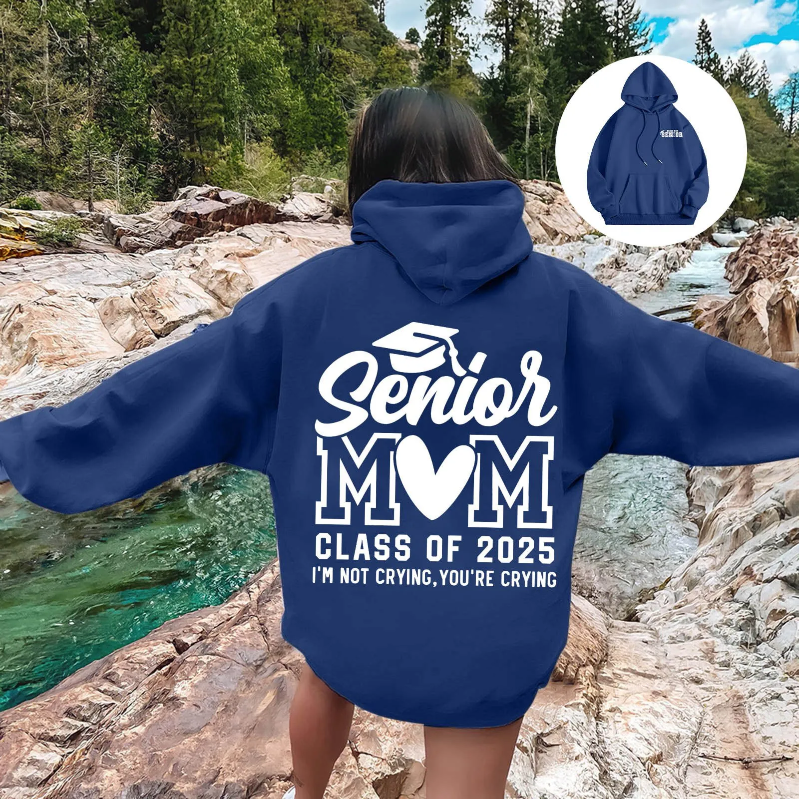 Ladies Senior Mom 2025 Shirt 2025 Graduating Class Sweatshirt T Shirt Print Long Sleeve Shirt Court Hoodie Medium Sleeve