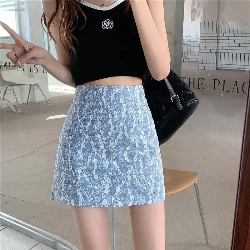 ハイウエストタイトショート丈スカート レディース ラップ レース ミニ ジッパー V字 Y2K ヴィンテージ 韓国風 上質 2025年トレンド Aライン