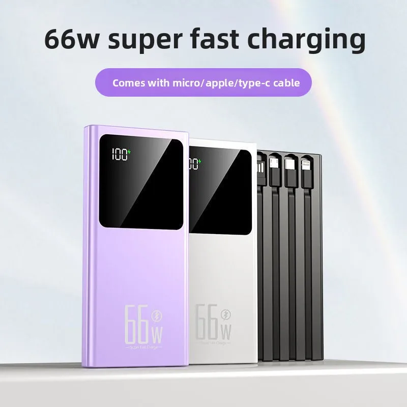 

Power Bank Portable Charger External Battery Pack for IPhone Huawei Xiaomi Samsung Powerbank 66W Super Fast Charging