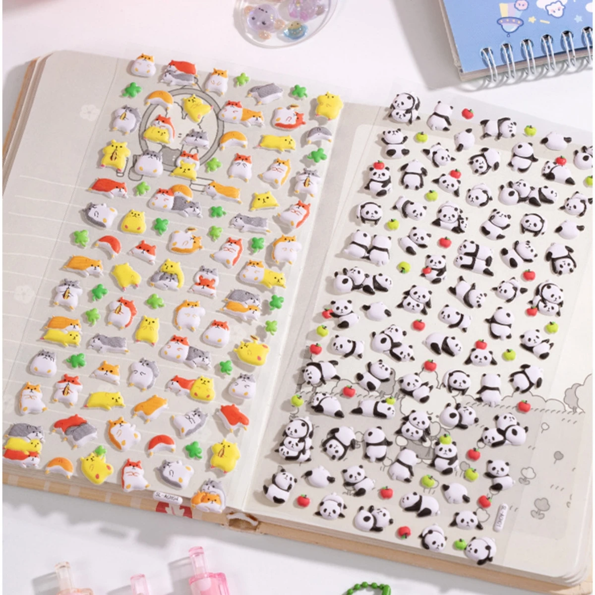 3 pcs/6 pcs Random Cute Animals Penguin Panda Mini 3D Puffy Decor Stationery Stickers Scrapbooking DIY Diary Sticker School Gift