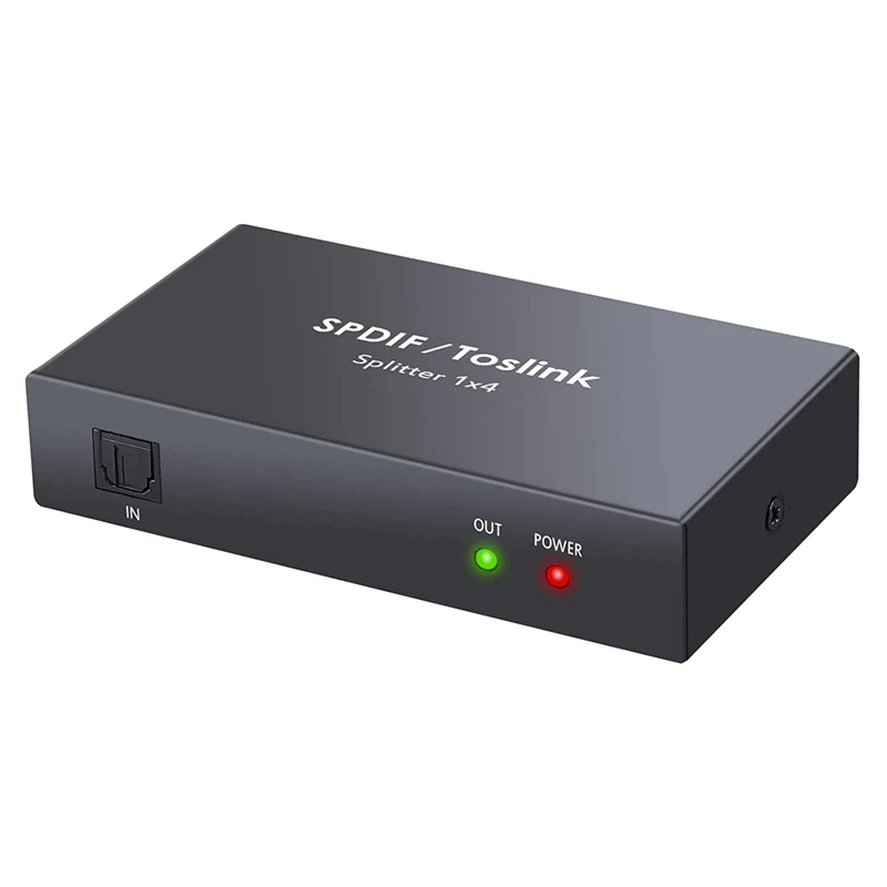 Digital Optical Audio 1 x4 Splitter Digital SPDIF Toslink Splitter Audio In fibra ottica 1 In 4 Out lega di alluminio (spina usa)