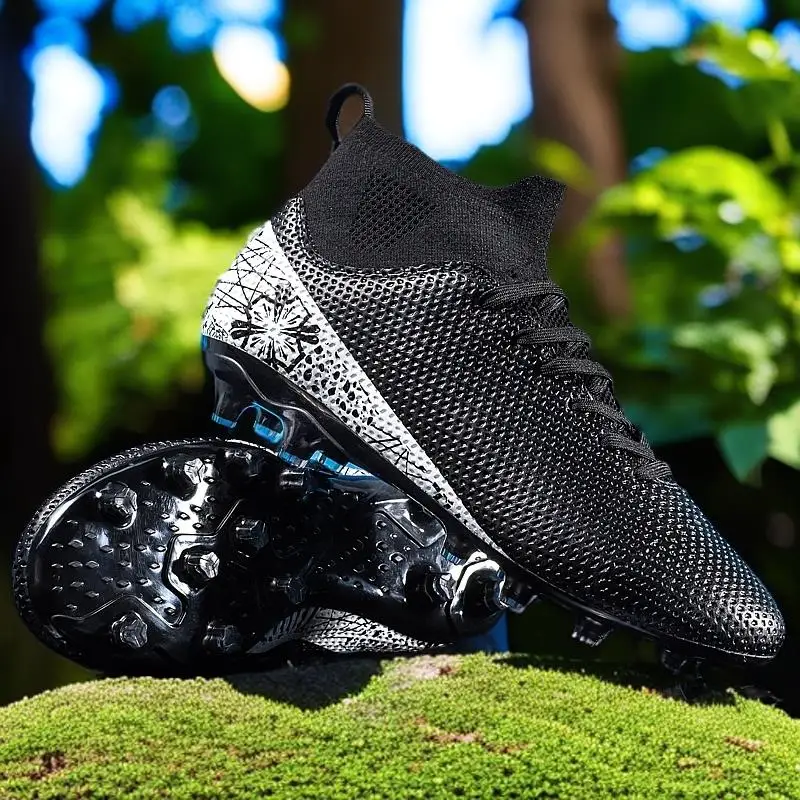 

Men's High-top Football Boots Outdoor Men's Football Shoes Team Sports Professional Shoes AG Soles Unisex Sizes 32-46