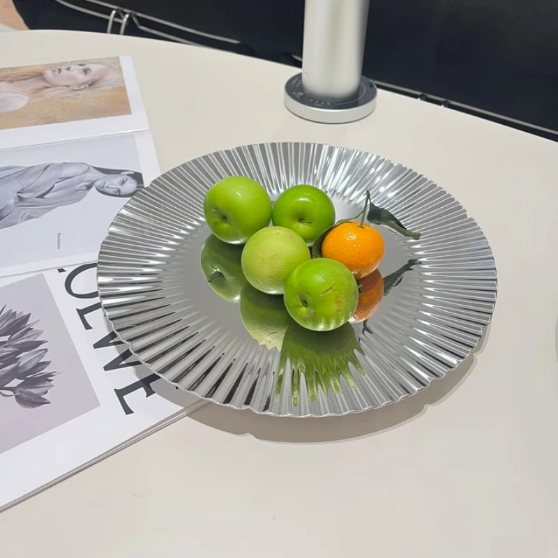 

Scandinavian Storage Trays 304 Stainless Steel Fruit & Snack Serving Platter Luxury Coffee Table Organizer Model Home Display