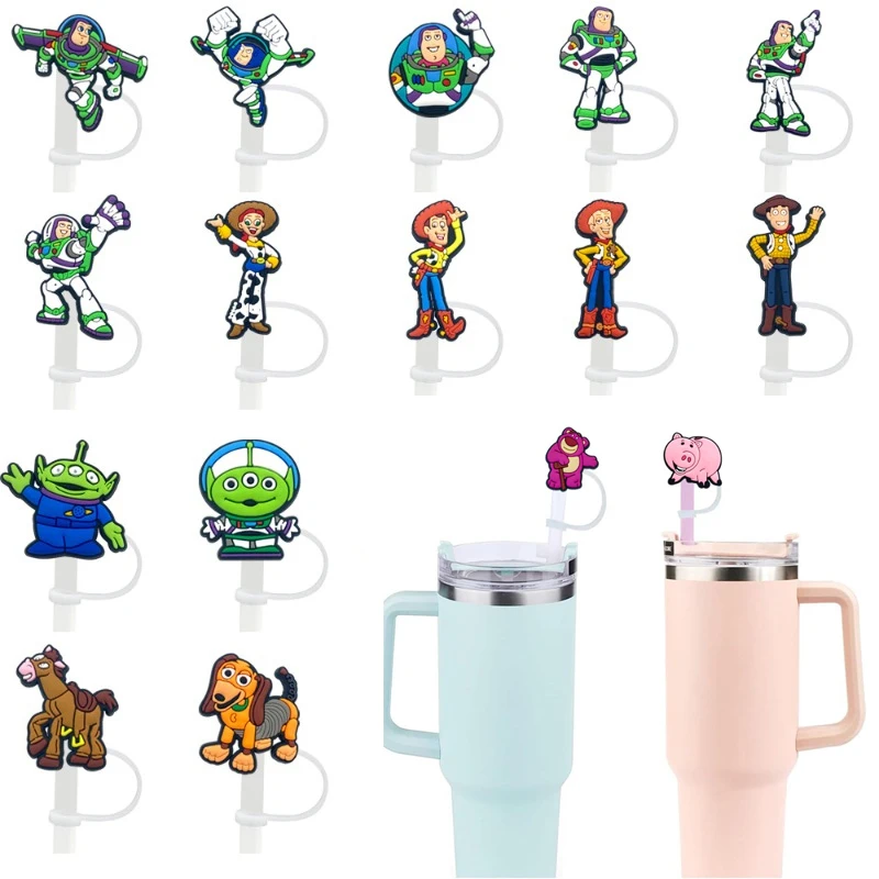 

20Pcs Disney Toy Story Buzz Lightyear Straw Cap Straw Stopper Dust Cap Cartoon Straw Accessorie Dustproof Set Decorative Product