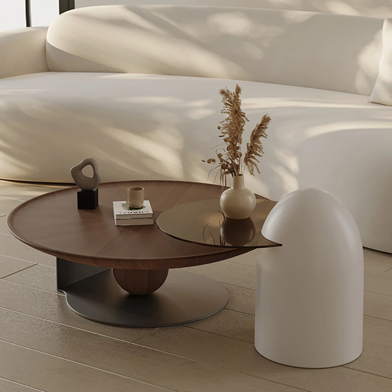 Corner Round Coffee Table Modern Makeup Transparent Funky Side Table Minimalist Neat Table Basse De Salon Home Furnitures