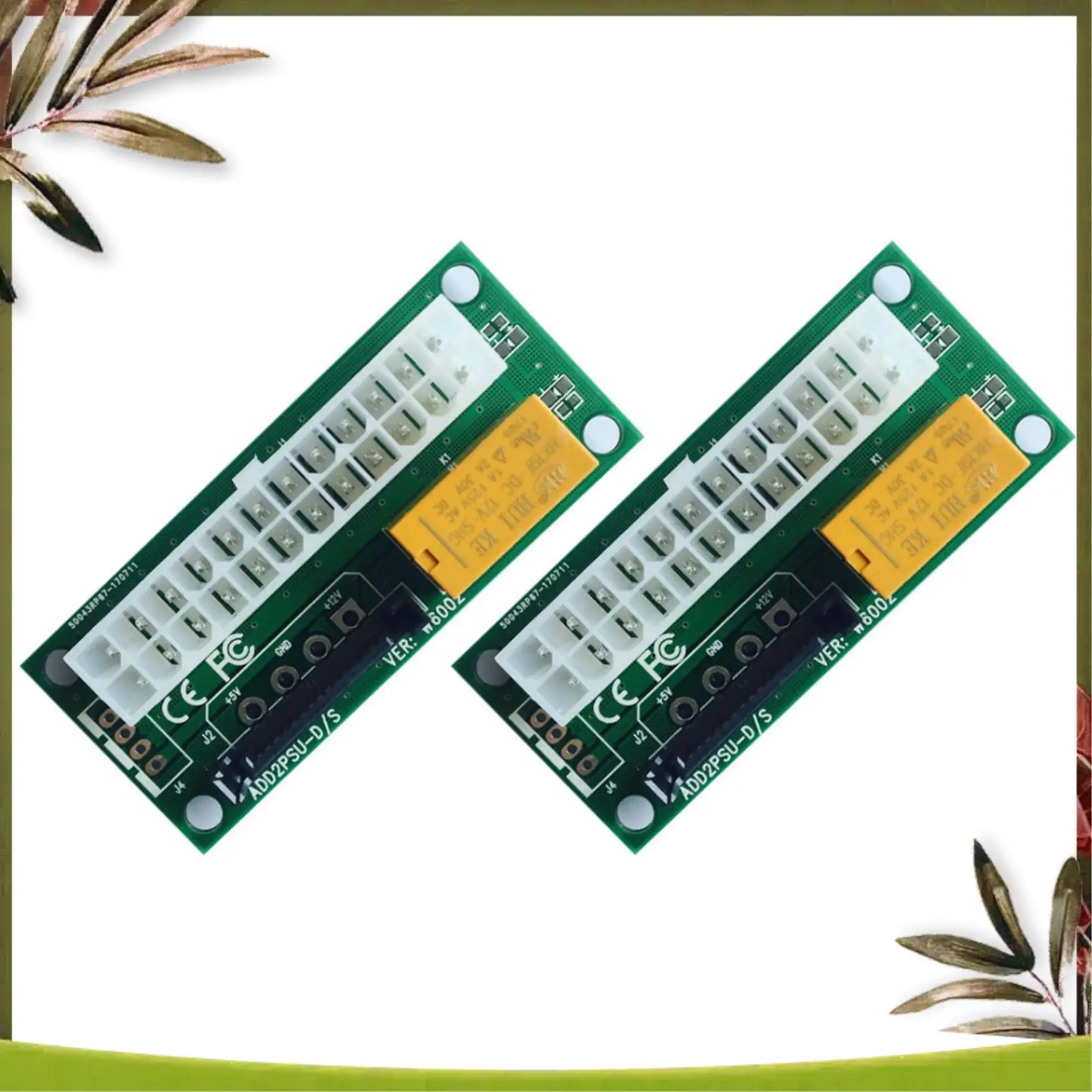 Новый-2 шт. двойной адаптер питания ATX 24Pin к SATA Power Sync Starter Card ADD2PSU Riser Extender Adapter для майнинга BTC