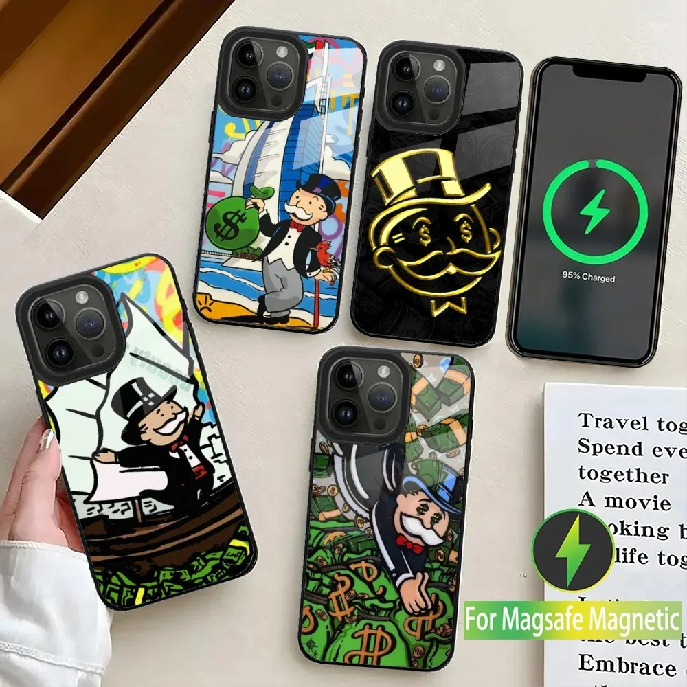 Cartoon D-Dollar M-Monopolys Phone Case For iPhone 16,15,14,13,12,11,Plus,Pro,Max Mini Magsafe Magnetic Wireless Charging