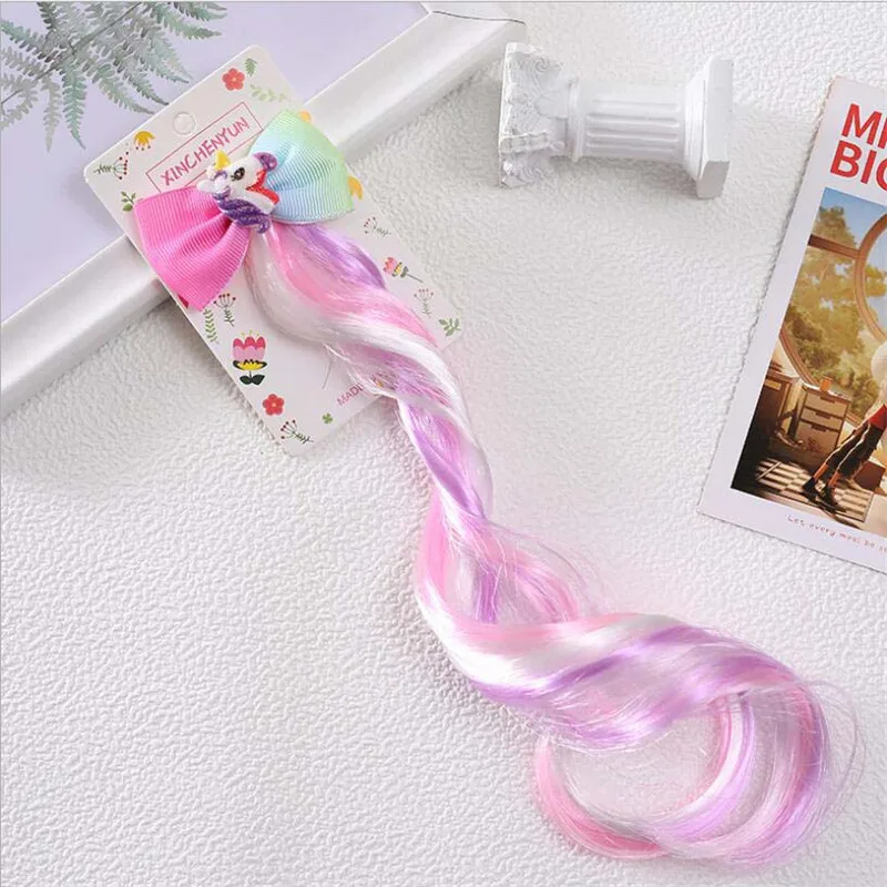 Fashion Unicorn Headband Hairpiece Cosplay Braided Wigs for Elsa Dress Up Set for Toddler Girls Party Wedding Birthday