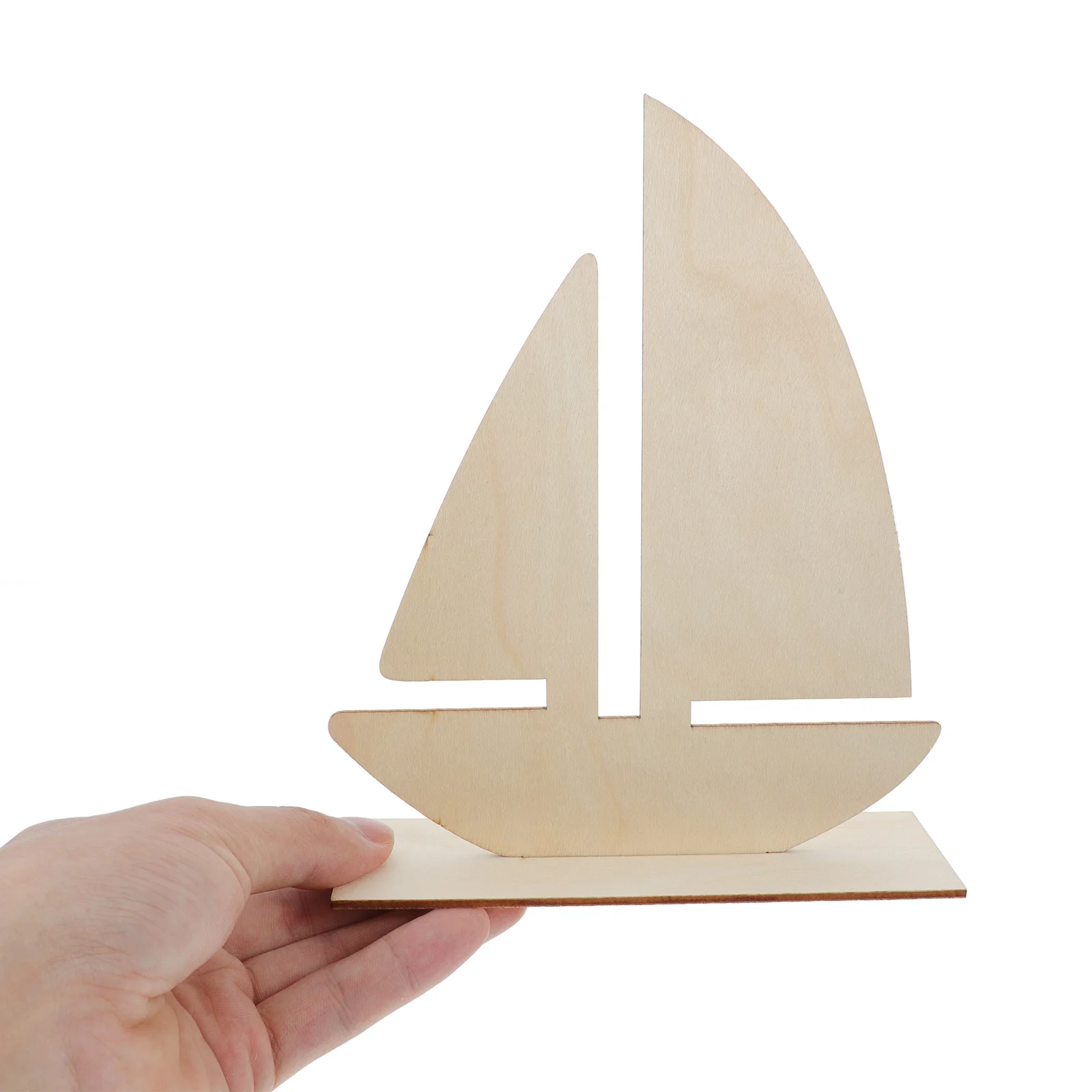 10Pcs Sailboat Shape Wood Slices DIY hand-painting Sailboat Rustic Wooden Ornaments kids Graffiti Sailing Boats crafts home deco