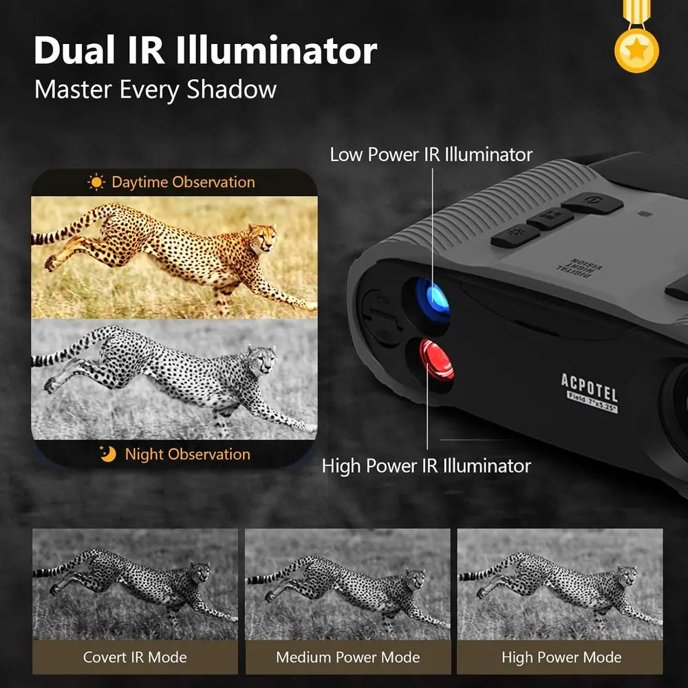 مناظير رؤية ليلية 4K متقدمة مع IR، تكبير 8X، 3 شاشات، بطاقة 32 جيجابايت، مثالية للتخييم والصيد والأمن #2