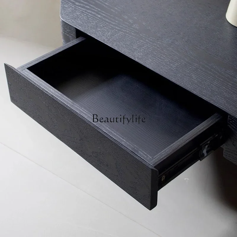 ld14ld14 Irregular Square Coffee Table with Drawer Home Creative High-end Feel Coffee Table Set Wabi-sabi Style