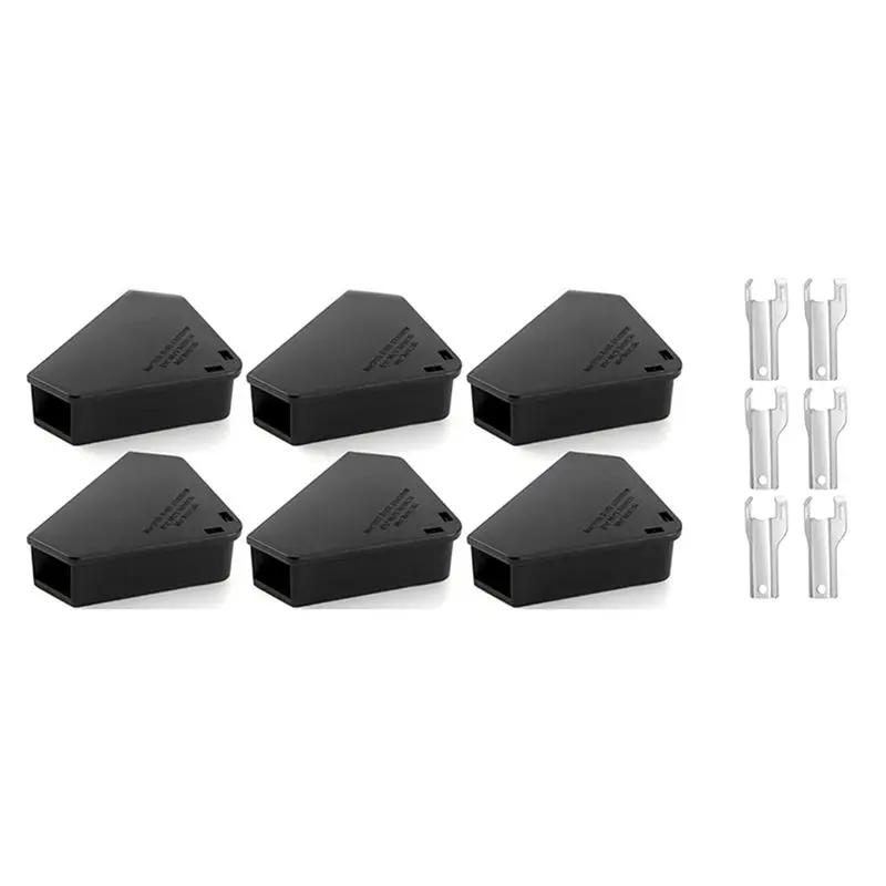 J1UL1N 6PCS Mouse Bait Station With Keys Outdoor Mouse Bait Station Mice Small Station Box For Indoor Outdoor Kitchen Garage