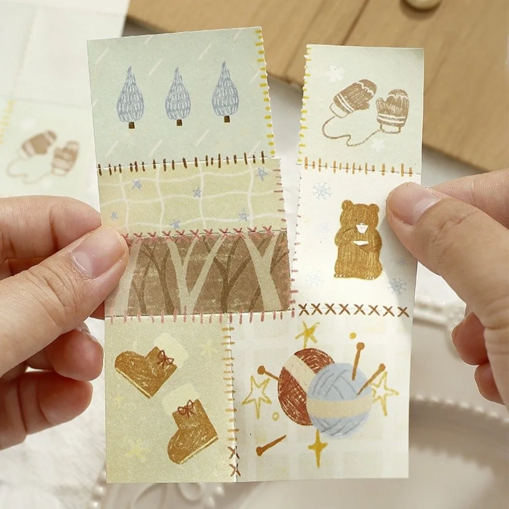 Cute Cartoon Pattern Patchwork Note Patchwork Style Easy-tear Scrapbook Supplies DIY Material Message Notes Pads For Journaling
