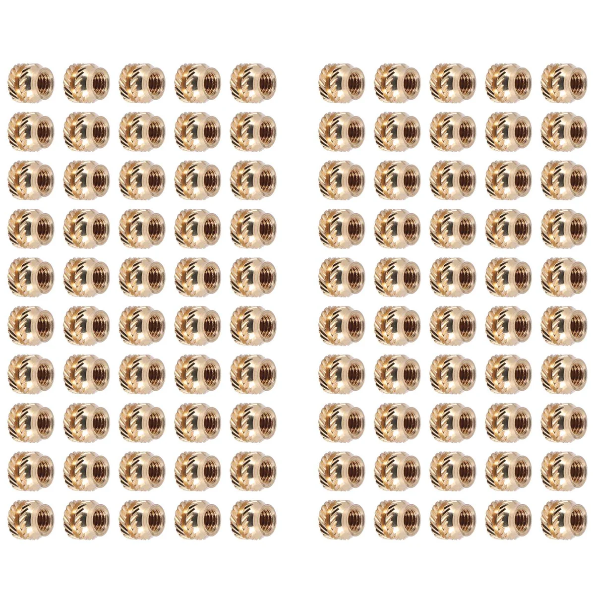 Juego de calor roscado de latón moleteado con rosca M3, tuerca de inserción resistente al calor, M3X5X4, para impresora 3D Voron 2,4, Etc., 100 Uds.