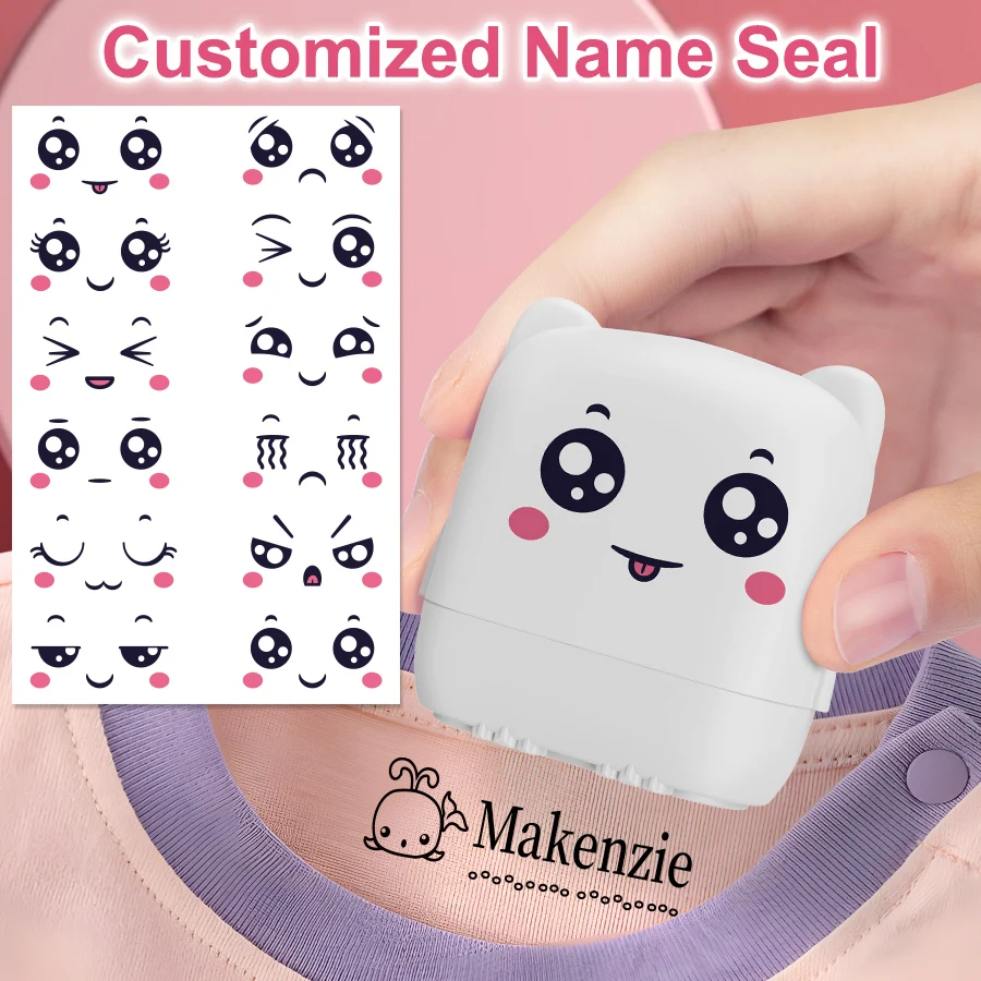 Children's Name Seal Custom black ink Student's Stamp Kindergarten Clothes School uniform note book Waterproof Name StickerStamp