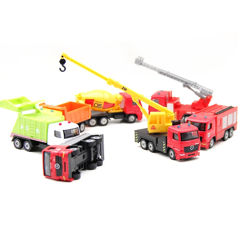 1:64 alloy engineering vehicle rescue vehicle model,city sanitation vehicle model,engineering transporter mixer truck toy