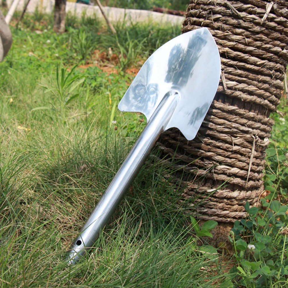 

1pc Stainless Steel Garden Shovel Durable Small Hand Shovel For Planting Bonsai Camping Gardening Tool Silver Spade