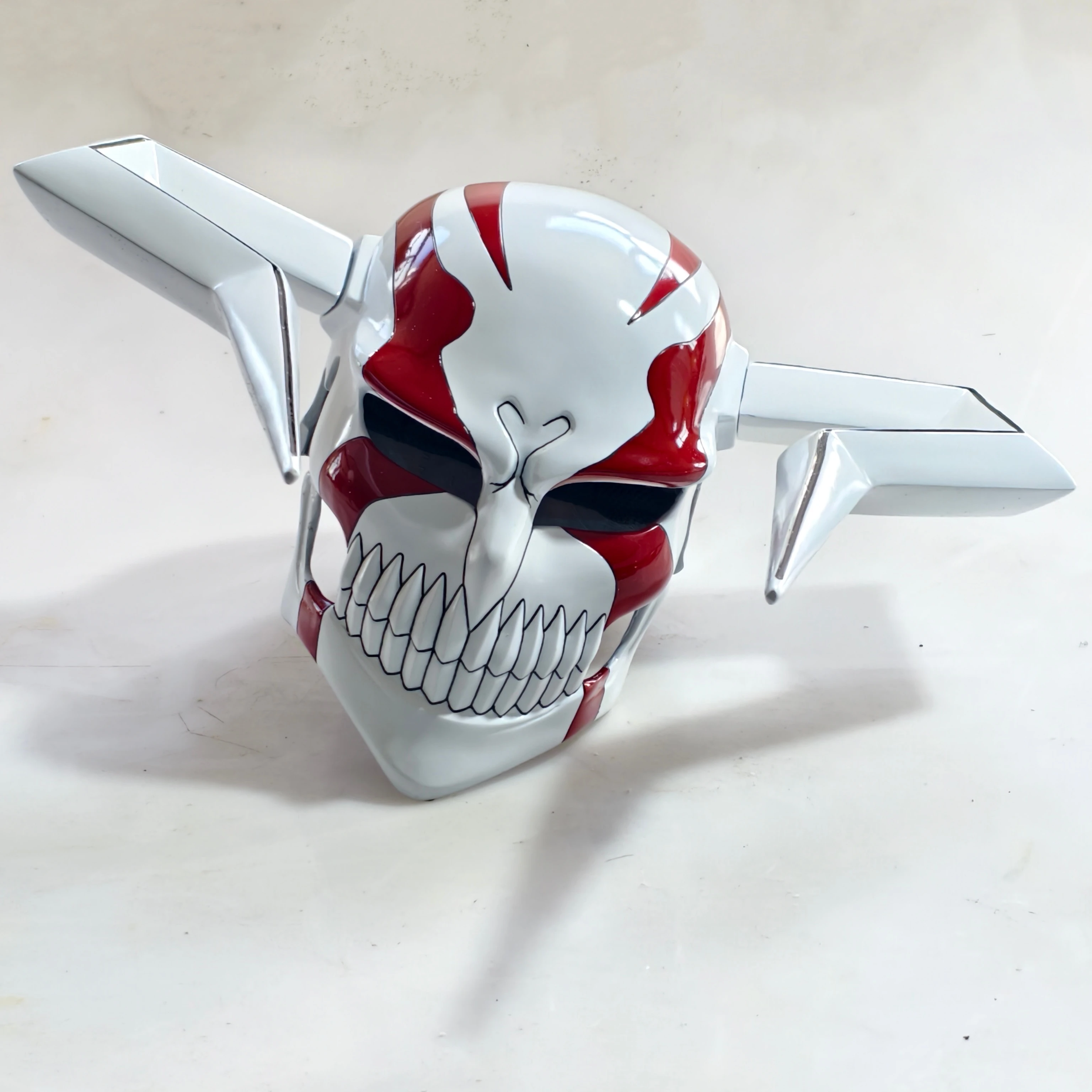 Bleach Full Hollow Ichigo Mask with Detachable Bull Horns - Vasto Lorde Ox Helmet Fiberglass Cosplay Prop Wearable Replica