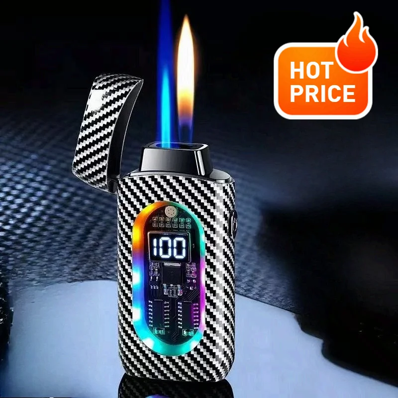 

Creative Windproof and Cool Lighter with Voice Control, Multiple Ignition Methods, Dual Fire Switchable Cigarette Lighter