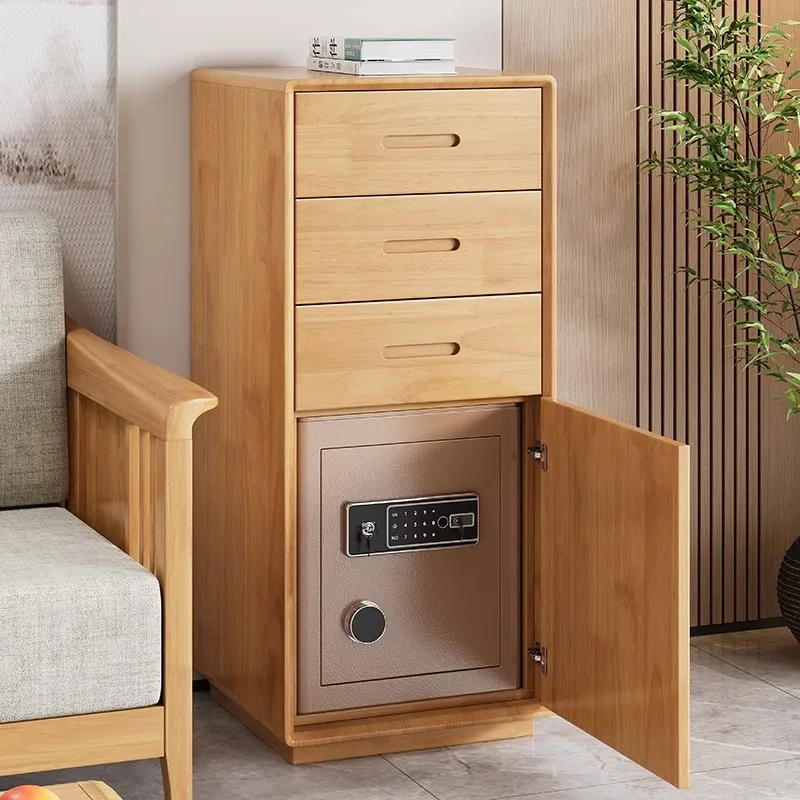Household safe, bucket cabinet, living room against the wall, solid wood side cabinet, large-capacity smart safe