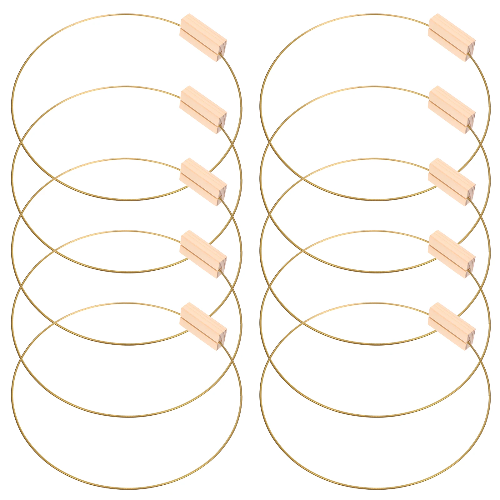

10 Sets 30cm Golden Wreath Material Hoops Metal Floral Rings DIY Crafts Wedding Table Decor Centerpieces Sturdy Stand