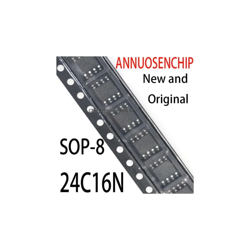100PCS/lot New and Original IC memory 24C16 AT24C16N-10su-2.7 AT24C16 SOP-8 24C16N