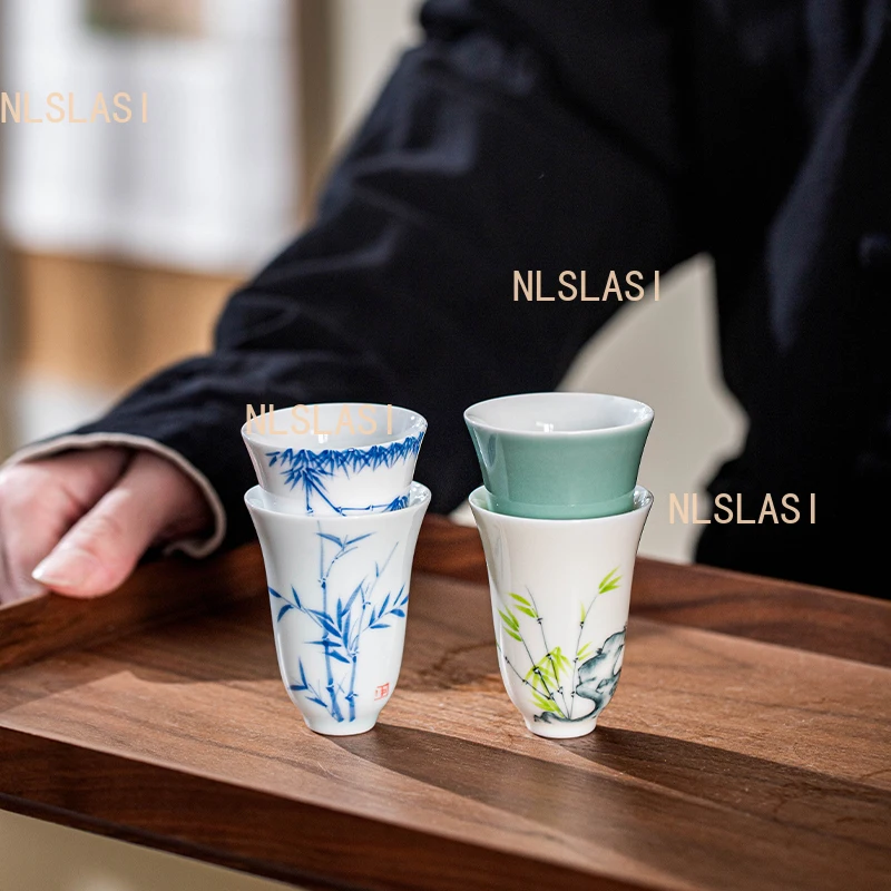 High End Hand-painted Fragrance Cup, Small Tea Cup, Household Ceramic Master Cup Ceramic Personal Kung Fu Tea Cups