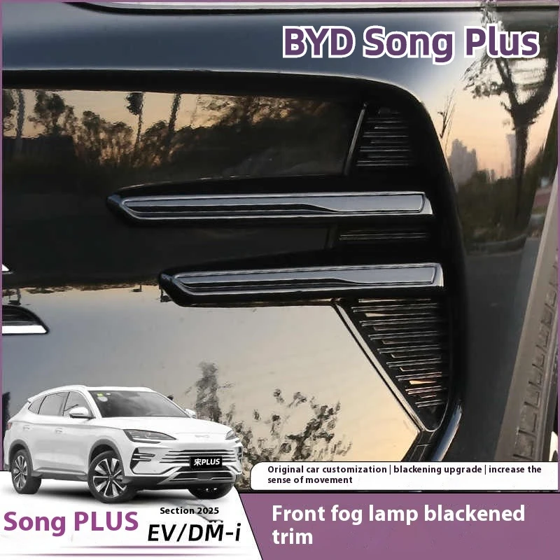 

Для BYD Song Plus DMI Seal U Sealion 6, автомобильные противотуманные фары, гарнир, черный воин, наклейка на решетку, комплект автомобильных аксессуаров