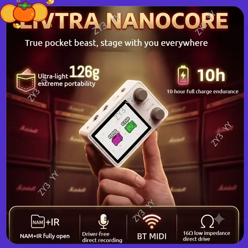 LIVTRA NANOCORE Portable Guitar Multi Effects Processor 2 4 Inch Screen Pocket Music Effector For Music Performance